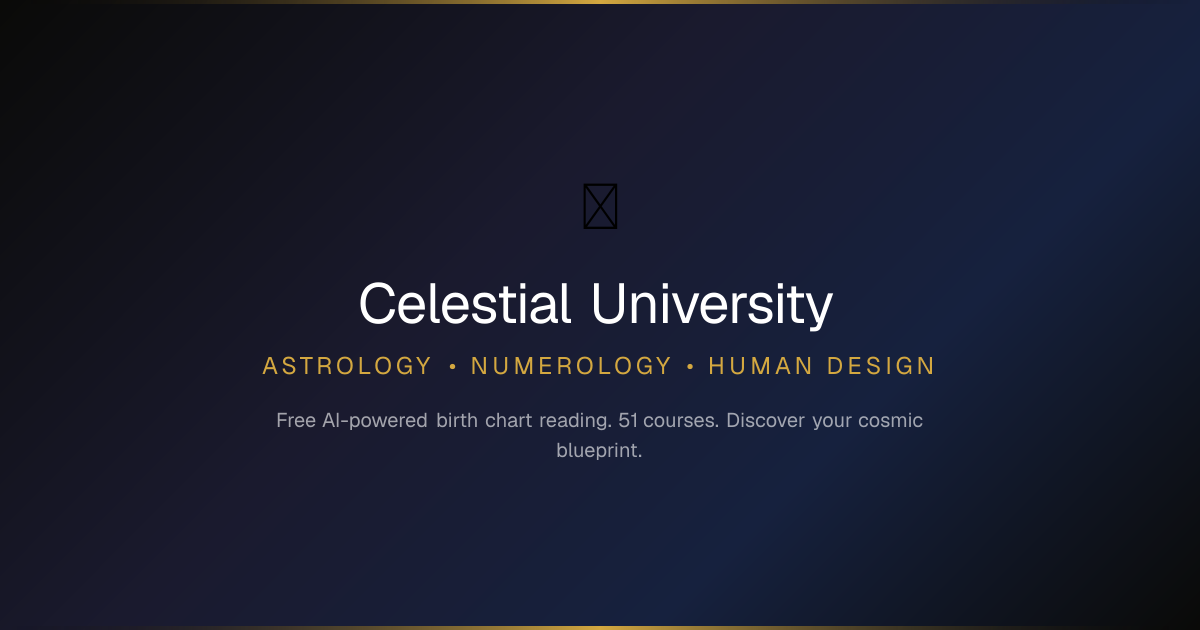 Celestial University — Free Birth Chart | Astrology, Numerology & Human ...